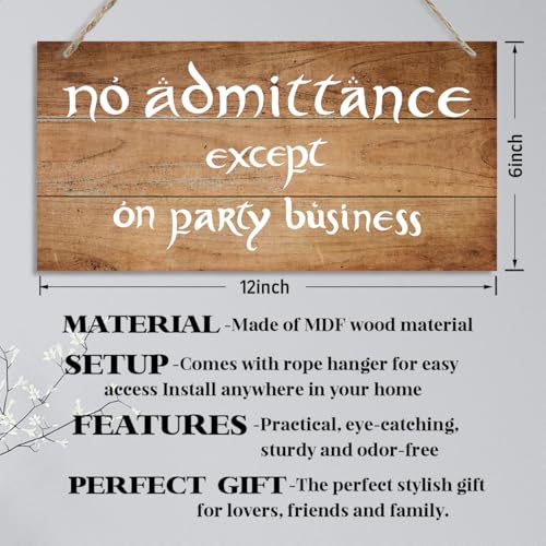 No Admittance Except on Party Business Sign, Decorative Hanging Wall Plaque Wood Sign, Funny Wood Sign for Home Party Decor, Club, Home Bar, Farmhouse Door Sign B - color: Color 03