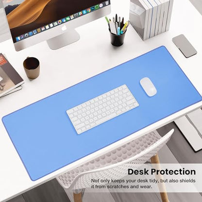 ALOANES Waterproof Gaming Mousepad Large Mouse Mat Non-Slip Rubber Base | Blue Grain Jacquard Surface Keyboard Desk Mat for Computer Office Home 35.43"x15.74"x0.12" - color: 01- Pro Blue, size: 35.4L x 15.7W inches