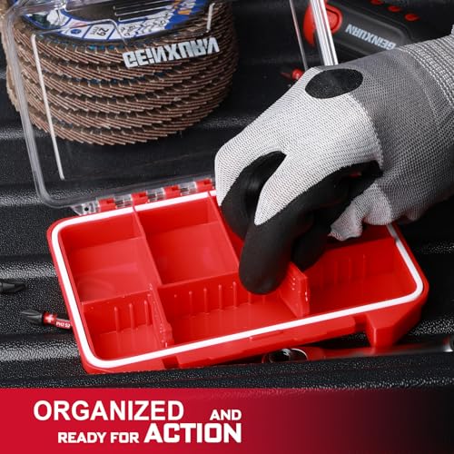 Geinxurn IPX4 Waterproof Small Storage Parts Organizer, Small Parts Case with Removable Dividers, Screwdriver Bit Set Box(2 Boxes) - style: DMBQC-7D