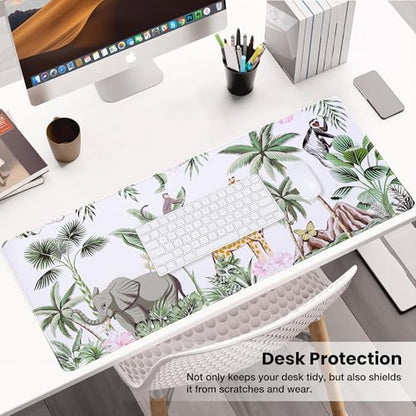 ALOANES Waterproof Gaming Mousepad Large Mouse Mat Non-Slip Rubber Base | Desk pad Keyboard Desk Mat for Computer, Office Home, Zoo Mat Large(27.6" x11.8"x0.12") - color: 03- Zoo, size: 27.6L x 11.8W inches