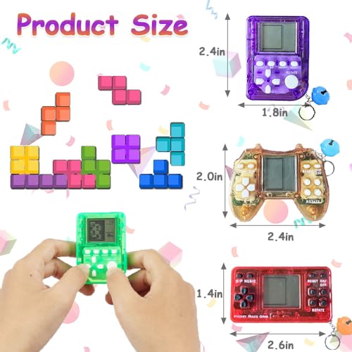 12Pcs Video Game Party Favors for Kids,Mini Game Console Keychain for Kids Boys Birthday Supplies Gaming Party Favors Classroom Prizes - style: 12 Pcs With Keychain Bell