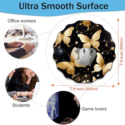 Pen Holder and Anti-Slip Mouse Pad Combination, Makeup Brush Storage Box, Tableware Storage Box, Suitable for Office and Home - Golden Butterfly - color: Golden Butterfly