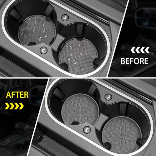 ME.FAN Car Coasters for Cup Holders [4 Pack] - 2.75In Silicone Auto Mug Mats - Universal Non-Slip Recessed Car Interior AccessoriesDeep Grey - color: 4pack-dark Grey