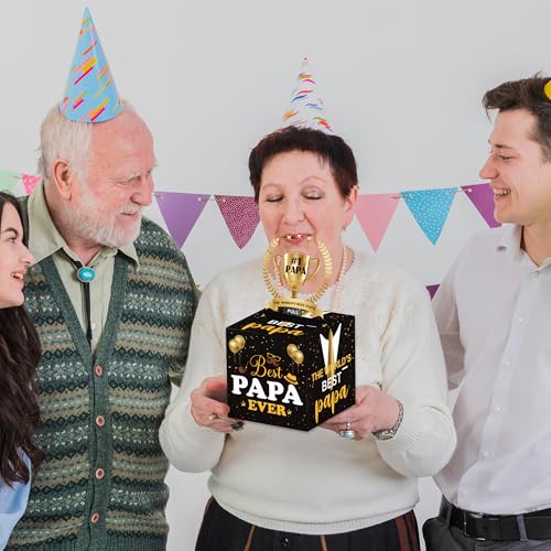 Father Birthday Money Pull Box for Cash, Happy Birthday Boxes Gifts for Money Pull Out Card, 50Pcs Transparent Bags - color: Yellow