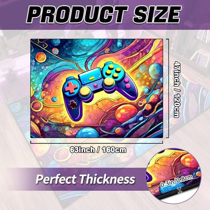 Game Area Rug Teen Boys Carpet, 3D Gaming Rugs Gamepad Controller Mat for Boys Girls Bedroom Playroom, Non-Slip Scrawl Style Gamer Rugs Children Gaming Area Rugs(Scrawl Style 1, 63" x 47") - color: Scrawl Style 1, size: 3'11" x 5'3" (Rectangular)