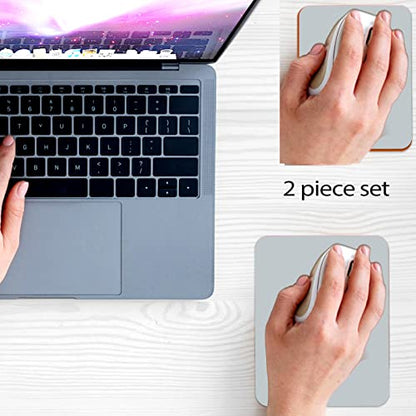Small Mouse Pads, Set of 2, 5x6 & 5.7x7.5 Inch, Portable, Waterproof, Non-Slip Rubber Base, Fits Wireless Mouse, Laptop, Gray - color: Gray, size: 5.7x7.5 and 5x6 inches (set of 2)