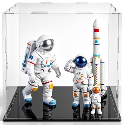 Yungyan 1 Pack Clear Self-Assembly Acrylic Display Case Transparent Dust Proof Protection Showcase for Figurine Collectibles Basketball Soccer Football Helmet (8 x 8 x 8 Inch) - size: 8 x 8 x 8 Inch