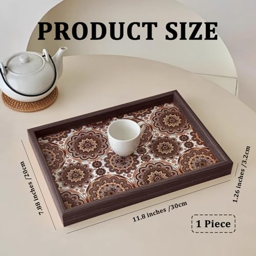 MIUPOO Wood Flat Jewelry Tray,Perfume Key Trinket Ring Trays,Bathroom Vanity Tray,Wooden Valet Trays,Boho Wall Art Wooden Bohemian Wall Decor, 1 Piece. (Sunflower, M) - color: Sunflower, size: Medium