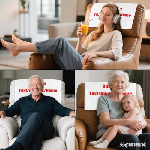 Custom Your Own Image Headrest Recliner Protector Personality for Recliner Sofa Couch Loveseat Headrest Cover Hoursewarming Gifts for Friends, 2 Packs - color: A-custom