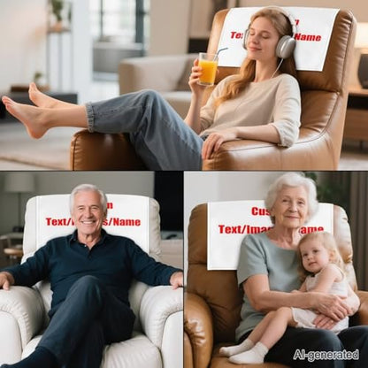 Custom Your Own Image Headrest Recliner Protector Personality for Recliner Sofa Couch Loveseat Headrest Cover Hoursewarming Gifts for Friends, 2 Packs - color: A-custom