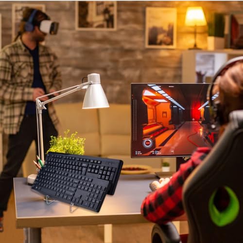 DICOSMETIC 2-Tier Acrylic Keyboard Display Stand Holder Clear Keyboard Storage Stand 6.46x6.89x5.24 Inch Transparent Mechanical Keyboards Holder for Tablet,Holds up to 2 Keyboards