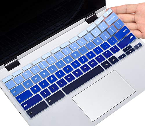 Keyboard Cover for Lenovo Chromebook Flex 5 5i 13" / IdeaPad 3 11.6 / Flex 3 11 / Spin X360 2-in-1 / C330 C340 100e 300e 500e 11.6, Gradual Blue - color: Gradual Blue