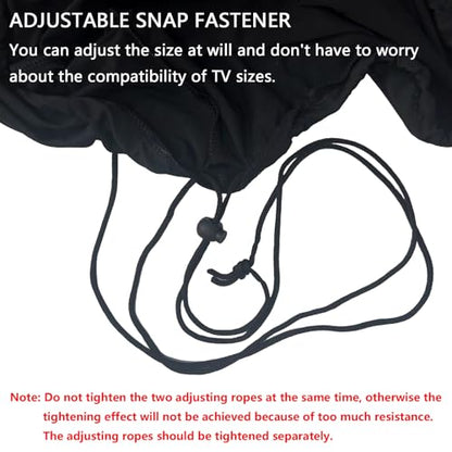 Indoor TV dust cover, elastic fabric with adjustable size, Suitable for most brands of 31-39 inch flat or curved TVs(Black, 31 - 39 inches) - size: 31 - 39 inches