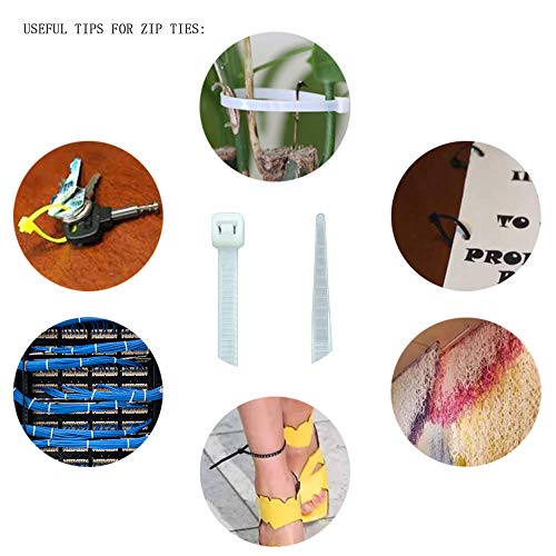 4 Inch Zip Ties (Tying Length 2.8"), 300pcs Nylon Cable Ties WHITE - color: White 300pcs, size: 4 inch