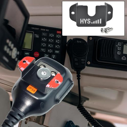HYS Single Side Radio Car Mount, Universal Amateur CB Radio Microphone Mic Hanger Holder Mounting Kit with Screws for Handheld CB & VHF UHF Handheld Radios&Shoulder Speaker Mic(Black-1pc) - color: Black, size: 1 Piece