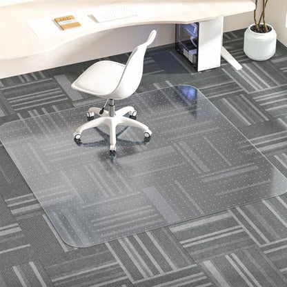 Office Chair Mat for Carpet, 53" X 45" X 0.09" Desk Chair Mat for Carpet Floors, Clear and Thick Rolling Computer Chair Mats with Non-Slip Studded for Home and Office Low Pile Carpets - size: 53" X 45" Rectangle