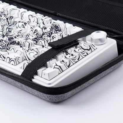 Hyekit 75% Keyboard Case, Hard Shell Travel Carrying Bag for 84 Key Magnetic Mechanical Gaming Keyboard, Compatible with Aula F75, Womier S-K80, Keychron K2, Redragon K673, RK R65 (Extra Space)