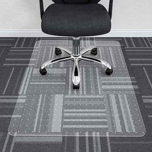 Office Chair Mat, 30" x 48" Clear Carpet Chair Mats for Low Pile Carpeted Floors Home Office, Studded Floor Mat for Office Chair on Carpet - color: Spiked Clear, size: 30" x 48" Rectangular