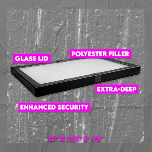 SE Glass Top Display Box - JT928 - size: 12" X 8-¼” X ¾"