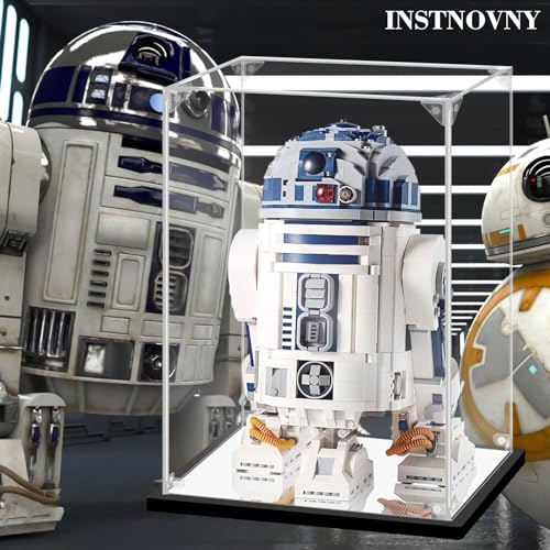 Acrylic Display Case for Collectibles Assemble Acrylic Display Box for Lego 75308 76191 Robot Kits Clear Acrylic Case for Display Trophy Action Figures Toys(Black,9.8*7.9*13.8 inch) - size: 9.8*7.9*13.8 inch