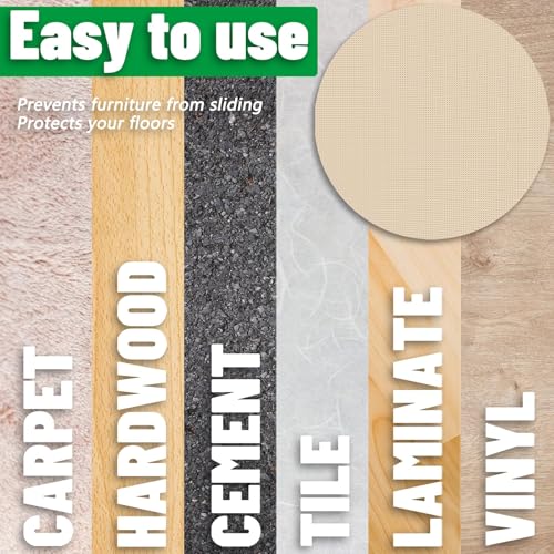 Non Skid Round Furniture Pad, Recliner Pads for Hardwood Floors | Furniture Gripper Pad for Protecting Hardwood Floor Tile Floor and More from Scratching Fits Recliners - size: 2PCS-Round-Camel-27.5"