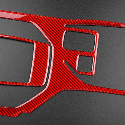 AIRSPEED Carbon Fiber Car Gear Shift Panel Cover Center Console External Frame Sticker Interior Trim for Subaru Impreza 2017-2023 Crosstrek 2018-2023 Accessories (Red) - color: External Frame Cover-Red