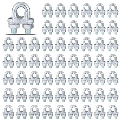 120PCS M5 Heavy Duty Wire Rope Clamps, 3/16-Inch Zinc Plated Wire Cable Clamps for Secure Connections – Boat, Tent, Clothesline, Rigging & More - size: M5-120PCS
