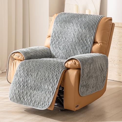 Recliner Chair Covers That Stay in Place, Waterproof Recliner Sofa Cover, Non-Slip Chair Protector, Washable Furniture Cover for Dogs, Cats and Kids (Bluegray, 23.6" Recliner Chair) - color: Bluegray