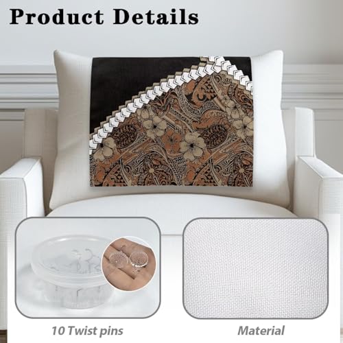 Brown Polynesia Hibiscus Print Recliner Headrest Protectors, Anti-Wear Sofa Headrest Protective Cover for Furniture Slipcovers Headrest Cover for Sofa Furniture Chair Theater Seat - color: Brown Polynesia Hibiscus