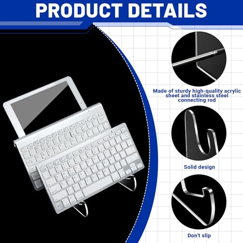 Taiyin Acrylic Keyboard Display Stand Holder Mechanical Computer Stand Shelf for Desk Transparent Acrylic 3 Tier Keyboards Storage Holder Tray for Computer Tablet Picture Frame