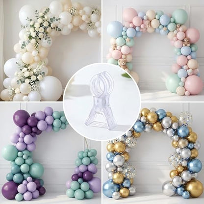 Balloon Arch Clips, Transparent, 20pcs, 3.54inch | Large Plastic Spring Clip, Heavy Duty Clamps, Clear, For Backdrop, For Balloon Arch
