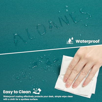 ALOANES Waterproof Gaming Mousepad Large Mouse Mat Non-Slip Rubber Base | Green Grain Jacquard Surface Keyboard Desk Mat for Computer Office Home, XXL 35.43"x15.74"x0.12" - color: 01- Pro Green, size: 35.4L x 15.7W inches