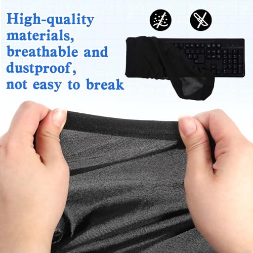 Keyboard Dust Cover, Black Keyboard Covers for Desktop Stretch Fabric Computer Keyboards Cover Washable Keyboards Protector Covers for Computer Mechanical Gaming from 14.9" X 5.9" Up to 19.5" X 7.5"