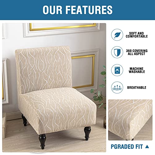 Eco-Ancheng Armless Chair Slipcover Removable Armless Accent Chairs Covers Washable Armless Slipper Chair Slipcover Printed Armless Chair Furniture Protector Covers for Living Dining Room Hotel - color: A4