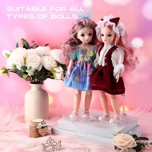 Wonderjune 24 Pack Action Figure Stand Model Support Stand Clear Doll Base Assembly Action Figure Display Holder Base with Screwdriver Compatible HG/RG 1/144 Toy, Transparent(9 Inches) - size: 9 Inches