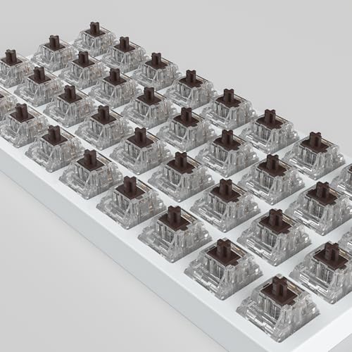 Zhouwang Crystal Brown Switches, 3-Pin Pre-Lubricated Tactile Switches, Dustproof and Waterproof for Mechanical Keyboards. ((36Pcs) - color: Crysta Brown, size: 36Pcs