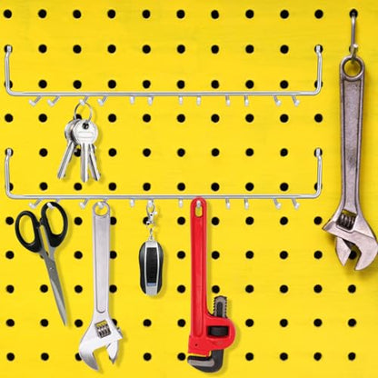 PRETYZOOM 2Pcs Multi-Prong Pegboard Accessories Organizer Kit, Tool Storage Hooks for Workshop Various Tools Home, Garage, Craft Hanger System Organization Wall Attachments