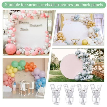 10 Pack Balloon Arch Clips Spring Clamps Balloon Clips for Balloons Arch | Clear Heavy Duty Transparent Backdrop Clip for Birthday Decoration Backdrop for Wedding Photography Studio 2.6"