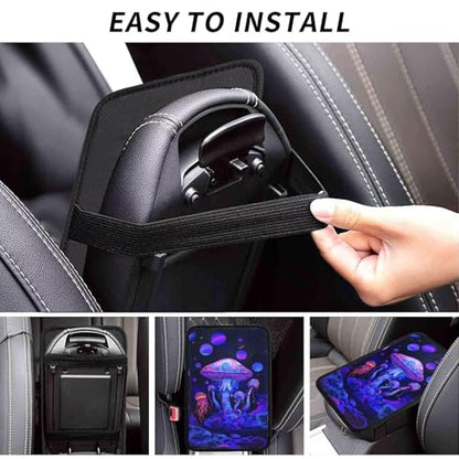 Center Console Cover Mushrooms Style Car Truck Interior Accessories Cute Boho Console Cover Purple Pink Armrest Cushion Pad Universal Fit for Most Vehicle, SUV, Truck - color: Mushroom