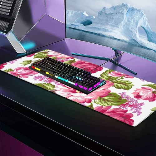 Marble Large Gaming Desk Mat,Rubber Non-Slip Black and White Mouse Pad,31.5x11.8x0.12in Extended Abstract Mousepad,Game Lover Mice Pads Gifts,Office Home Deskmat Decor - color: Marble
