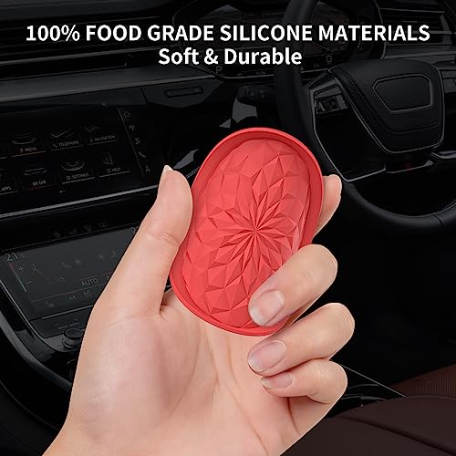 ME.FAN Car Coasters for Cup Holders [4 Pack] - 2.75In Silicone Auto Mug Mats - Universal Non-Slip Recessed Car Interior AccessoriesRed - color: 4 Pack-red