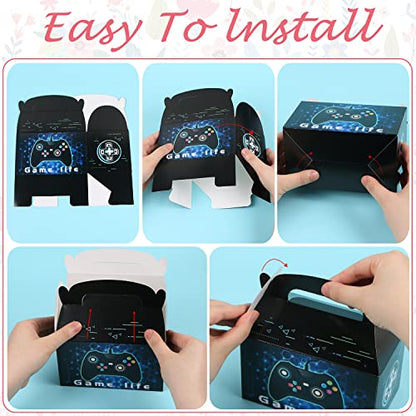 12 PCS Video Game Party Decorations - Controller Treat Gift Boxes, Gaming Theme Birthday Supplies, Candy Box for Baby Shower