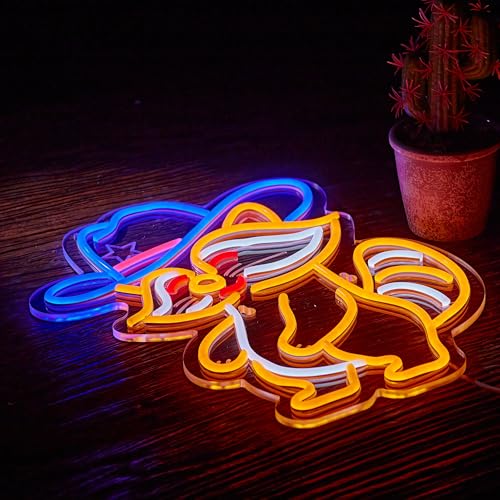 Cowboy Racoon Neon Sign Raccoon Neon Light Cowboy LED Sign USB Powered Dimmable Art Signs for Bar Pub Store Man Cave Kids Room 16.2 X 12.6 inch - color: Racoon Orange