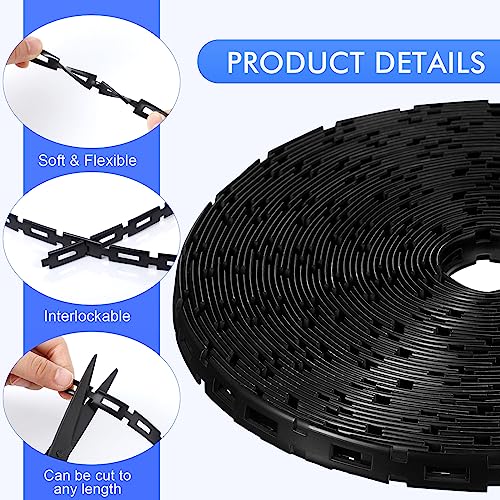 Wesiti 300 ft Plastic Chain Lock Tree Tie 1/2 Inch Wide Adjustable Tree Support Straps Plant String Swing Strap Flexible Reusable Ties for Staking for Garden Accessories - size: 300 ft