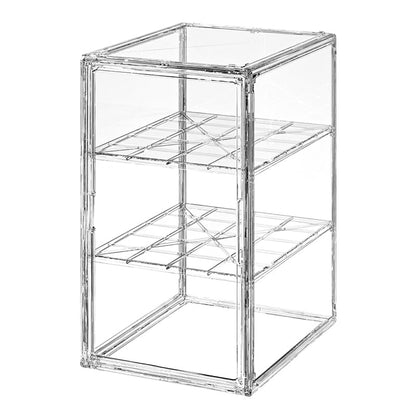 BOHOIDEE Extra Large 19.7"X14.6"X11.6" Acrylic Display Case with 2 Division Boards, Clear Organizer Box Plastic Holder with Magnetic Door for Handbags, Purses, Boots, Figures - size: Extra Large-B