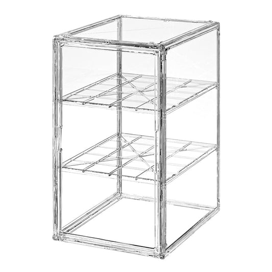 BOHOIDEE Extra Large 19.7"X14.6"X11.6" Acrylic Display Case with 2 Division Boards, Clear Organizer Box Plastic Holder with Magnetic Door for Handbags, Purses, Boots, Figures - size: Extra Large-B