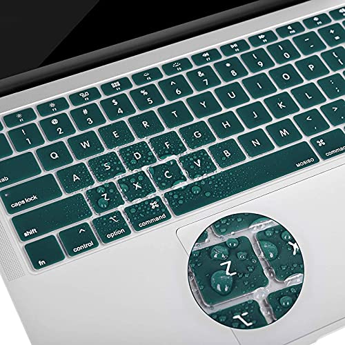 MOSISO Keyboard Cover Compatible with MacBook Air 13 inch 2022 2021 2020 Release A2337 M1 A2179 Retina Display with Touch ID Backlit Magic Keyboard, Waterproof Protective Silicone Skin, Deep Teal - color: Deep Teal