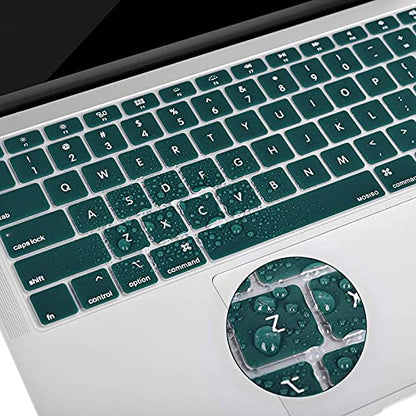 MOSISO Keyboard Cover Compatible with MacBook Air 13 inch 2022 2021 2020 Release A2337 M1 A2179 Retina Display with Touch ID Backlit Magic Keyboard, Waterproof Protective Silicone Skin, Deep Teal - color: Deep Teal