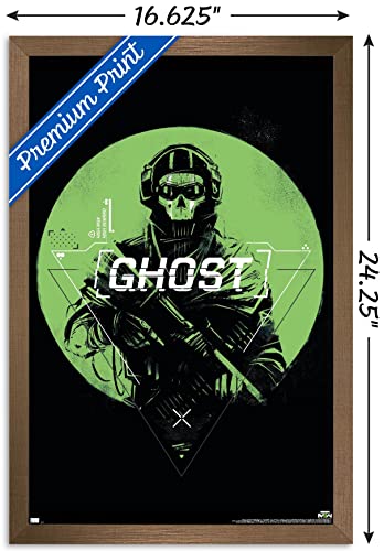 Trends International Call of Duty: Modern Warfare 2 - Ghost Emblem Wall Poster, 14.725" x 22.375", Bronze Framed Version - color: Bronze Framed Version, size: 22.4"L x 14.7"W