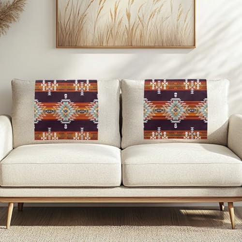 Aztec Sofa Headrest Covers Recliner Headrest Protector Cover Wrinkle Resistant Recliner Sofa Head Rest Covers Protector for Couch 2 Pcs - color: Aztec Print